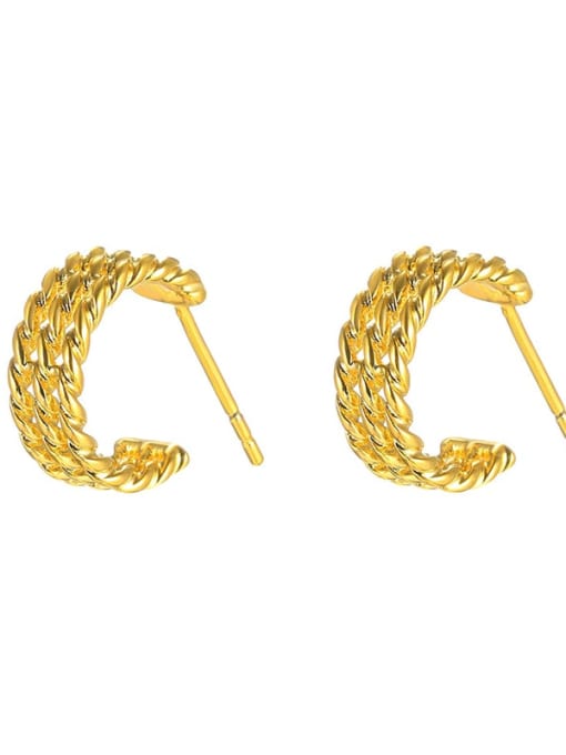 24K gold Copper Alloy Geometric Minimalist Stud Earring
