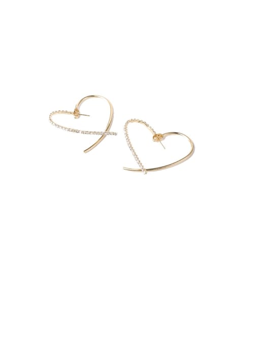Girlhood Alloy With Imitation Gold Plated Simplistic Heart Drop Earrings 1