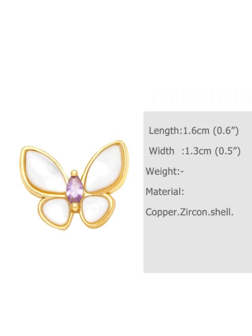 CC Brass Shell Butterfly Minimalist Stud Earring 4