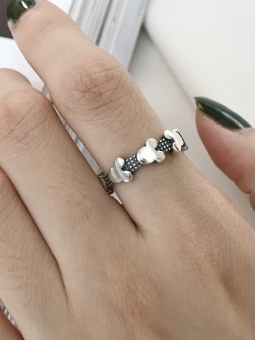 Boomer Cat 925 Sterling Silver Mouse Cute Midi Ring 0