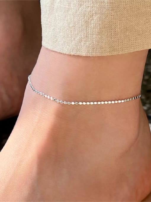 Boomer Cat 925 Sterling Silver Round Minimalist  Anklet 2