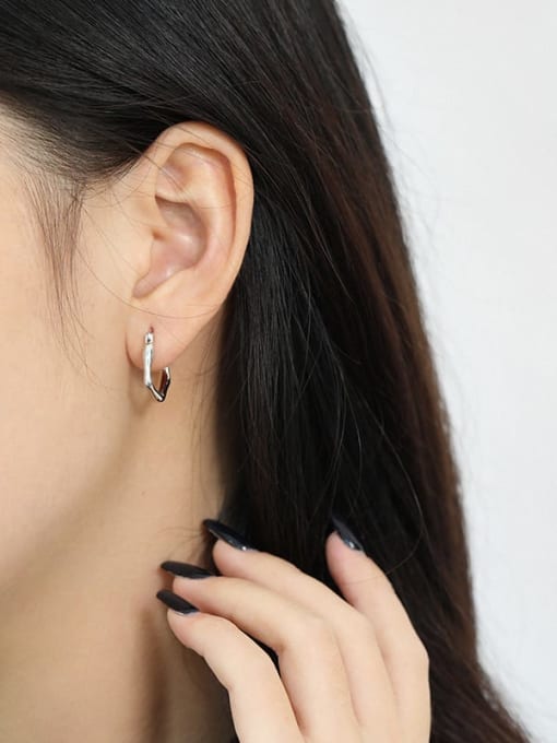 DAKA 925 Sterling Silver  Minimalist rregular geometric polygon earrings 3