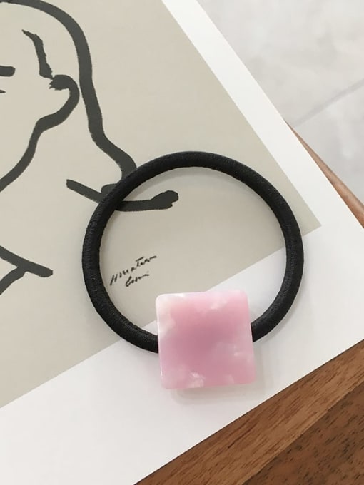 Girl pink Cellulose Acetate Minimalist Square geometry arc High elasticity  Hair Rope