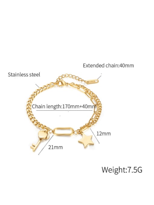 Open Sky Stainless steel Key Minimalist Strand Bracelet 2