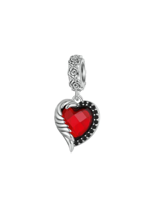 Jare 925 Sterling Silver Cubic Zirconia Vintage Heart DIY Pendant 0