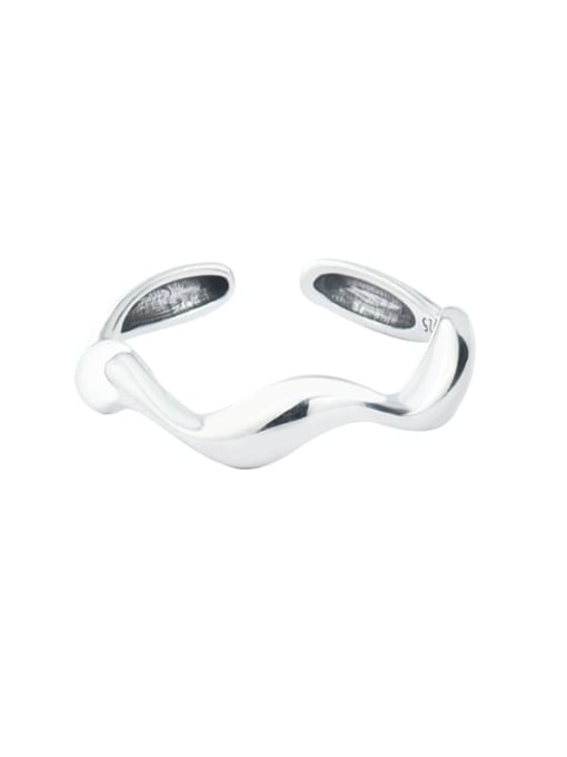 XBOX 925 Sterling Silver Smooth Irregular Vintage Wave   Band Ring 0