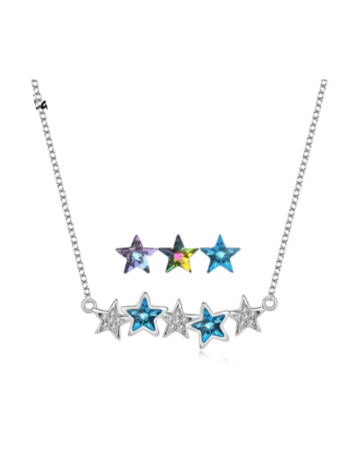 BC-Swarovski Elements 925 Sterling Silver Austrian Crystal Star Classic Necklace