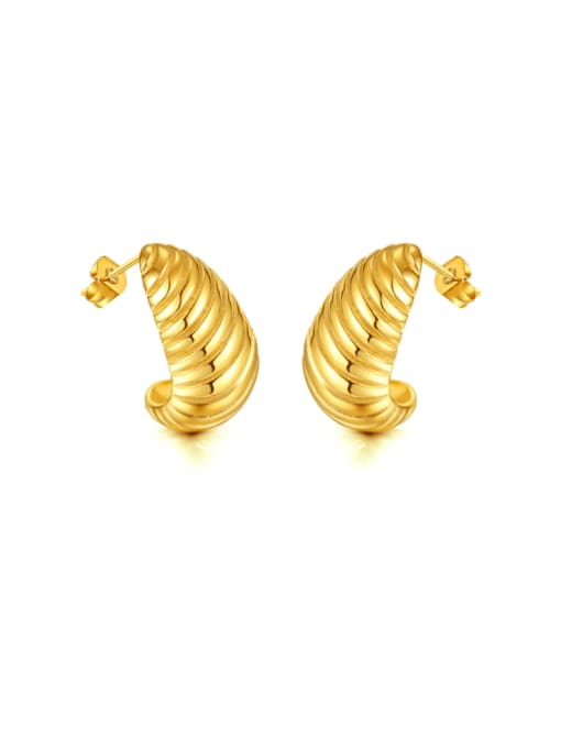 819 Gold Titanium Steel Irregular Minimalist Stud Earring