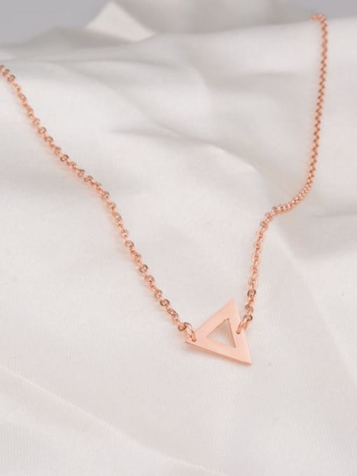 A TEEM Titanium Hollow Triangle Minimalist Choker Necklace