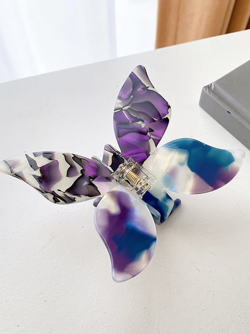 Dream purple 11cm Cellulose Acetate Trend Butterfly Alloy Jaw Hair Claw