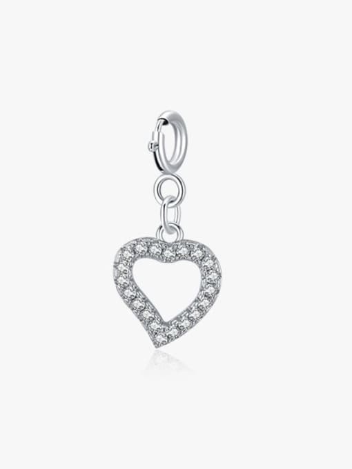 MODN 925 Sterling Silver Cubic Zirconia Minimalist Heart Pendant
