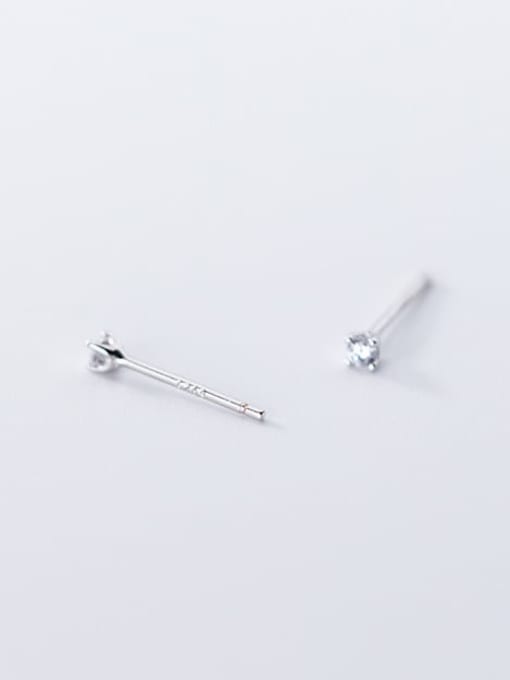 Ear Nail  Silver 925 Sterling Silver Cubic Zirconia Geometric Minimalist Clip Earring