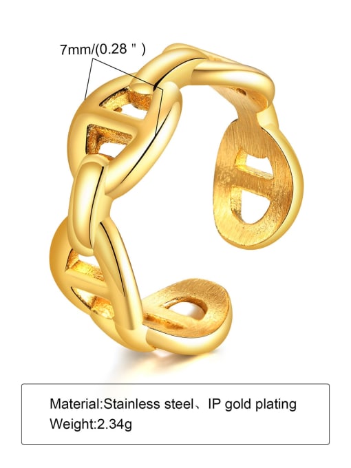 RC 509 Titanium Steel Geometric Minimalist Band Ring