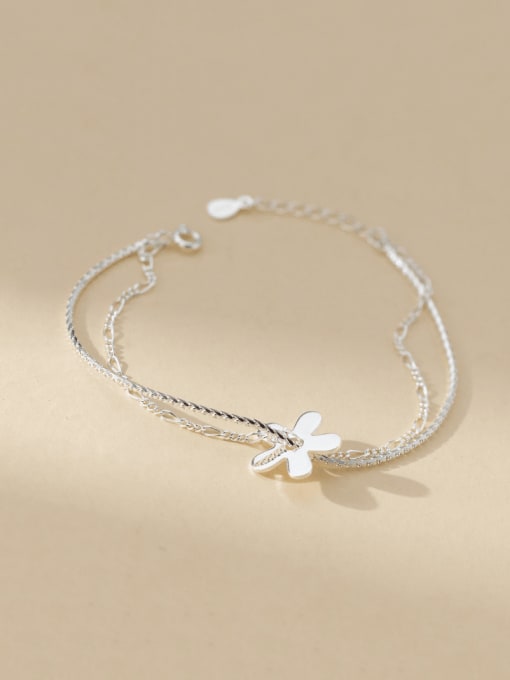 Rosh 925 Sterling Silver Flower Minimalist Strand Bracelet 0