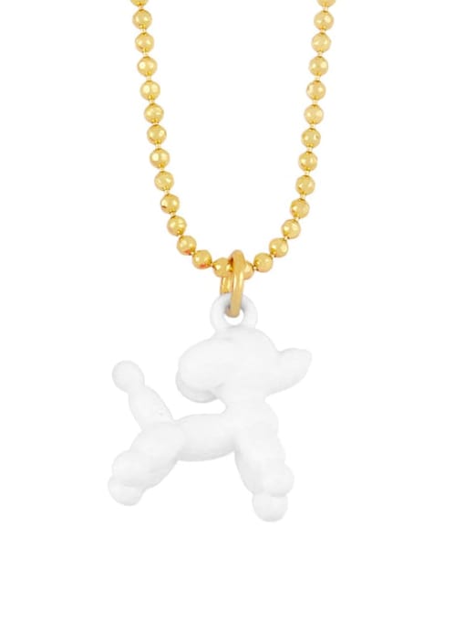 white Brasel  Cute Cartoon Dog Pendat Necklaces
