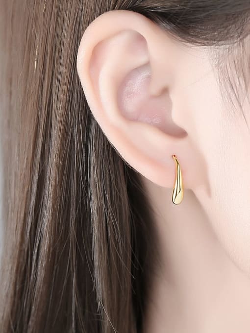 CCUI 925 Sterling Silver Water Drop Minimalist Hook Earring 1