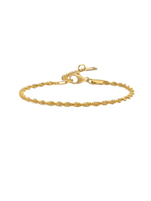 golden Titanium Steel Irregular Hip Hop Link Bracelet