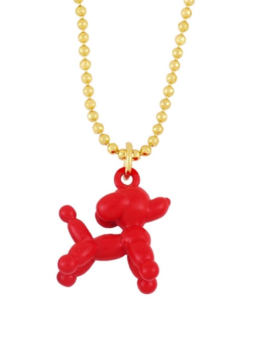 red Brasel  Cute Cartoon Dog Pendat Necklaces