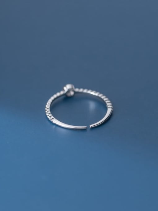 Rosh 925 Sterling Silver Cubic Zirconia Geometric Minimalist Band Ring 3