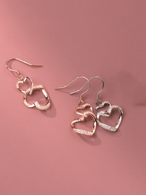 Rosh 925 Sterling Silver Heart Minimalist Hook Earring 2