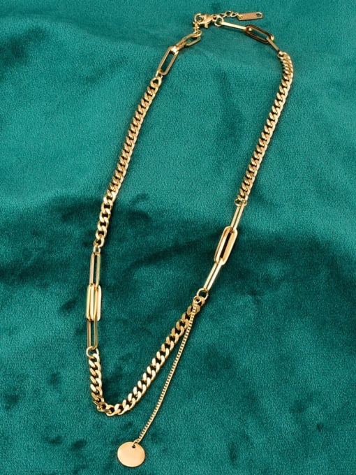 A TEEM Titanium hollow Geometric Minimalist  chain Necklace 2