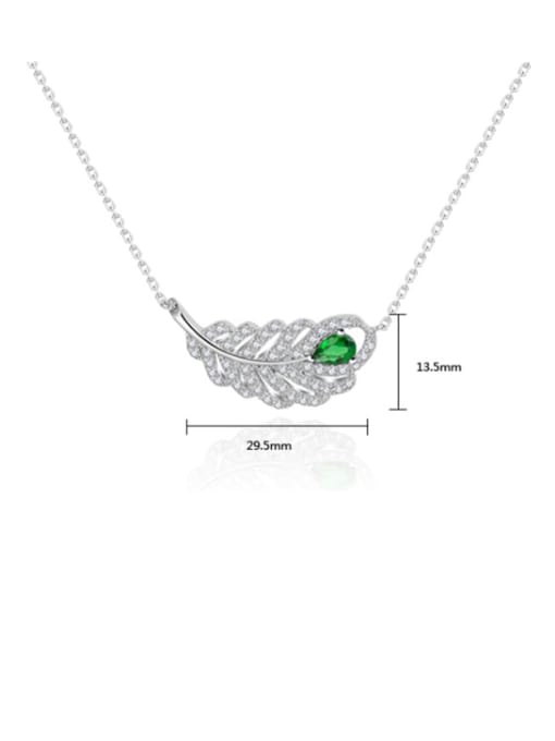 BLING SU Copper Cubic Zirconia Hollow Leaf Luxury Necklace 2