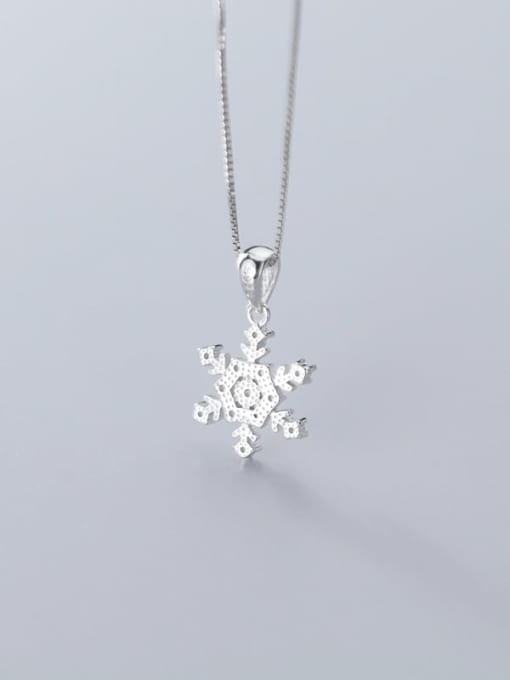 Rosh 925 Sterling Silver Simple snowflake diamond pendant(only Pendant) 3