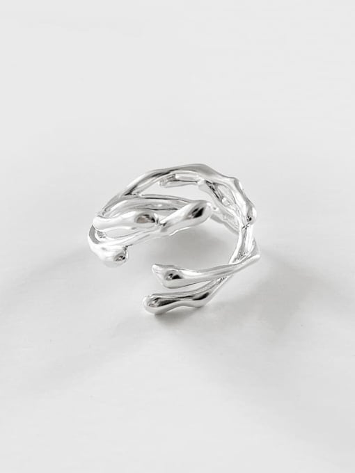 Plain silver 925 Sterling Silver Flower Vintage Stackable Ring