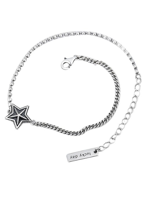 XBOX 925 Sterling Silver Asymmetry Star Vintage  Anklet 0