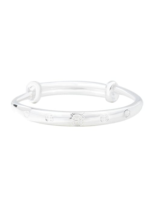 XBOX 925 Sterling Silver Cute cattle Band Bangle 3