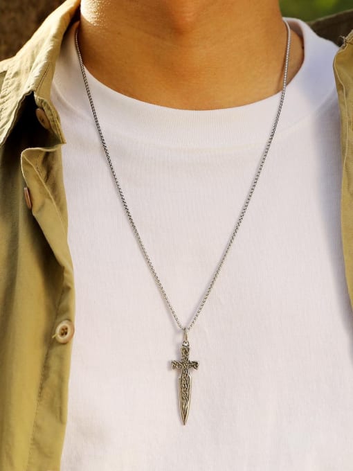 CONG Stainless steel Cross Hip Hop Long Strand Necklace 1