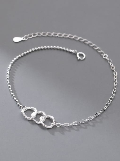 Rosh 925 Sterling Silver Geometric Vintage Asymmetric Chain Bracelet 0
