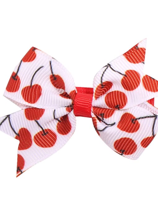 2 cherry windmill Butterfly Alloy Fabric Cute Bowknot  Multi Color Hair Barrette