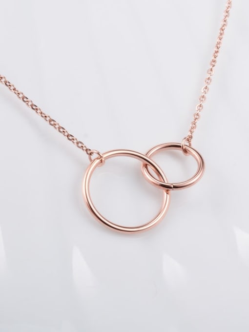 Rose Gold Titanium  Hollow Round Necklace