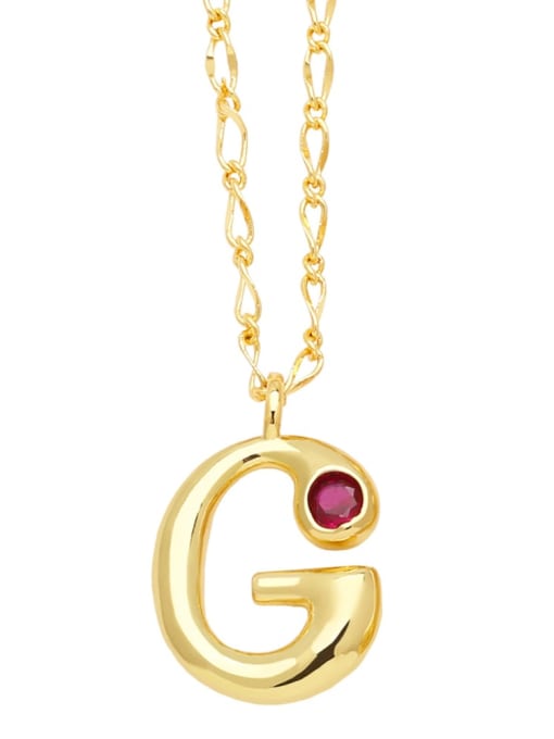 G Brass Cubic Zirconia Letter Minimalist Necklace