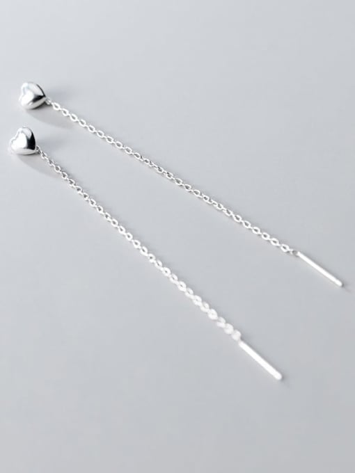 Rosh 925 Sterling Silver Heart Minimalist Threader Earring 1