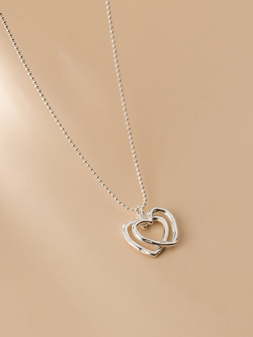 Rosh 925 Sterling Silver Hollow Heart Minimalist Necklace 0