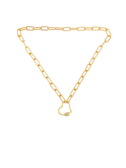 CC Alloy Cubic Zirconia Heart Minimalist  chain Necklace 2