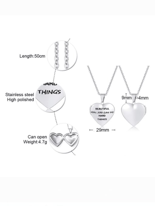 CONG Titanium Steel Heart Minimalist Necklace 2