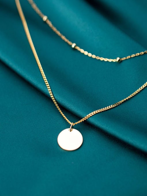 Rosh 925 Sterling Silver Geometric Minimalist Multi Strand Necklace 0