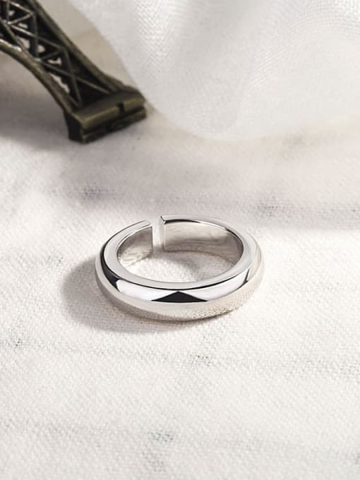HAHN 925 Sterling Silver Smooth Round Minimalist Band Ring 2
