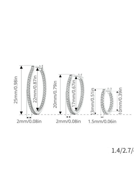 Jare 925 Sterling Silver Cubic Zirconia Geometric Minimalist Huggie Earring 2