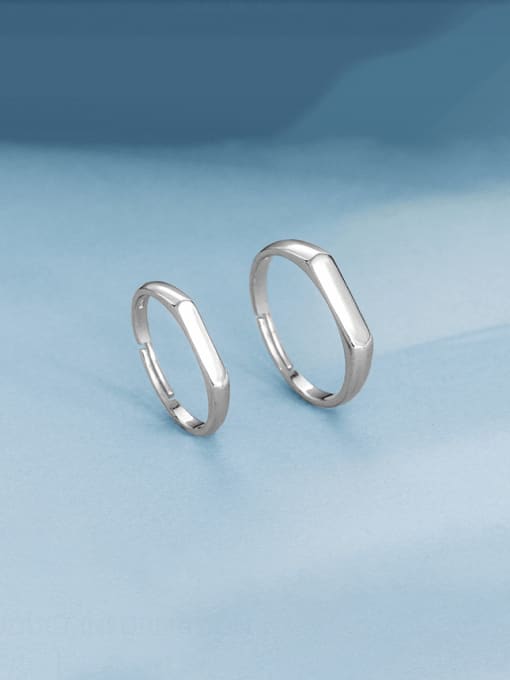 BeiFei Minimalism Silver 925 Sterling Silver Geometric Minimalist Band Ring 2