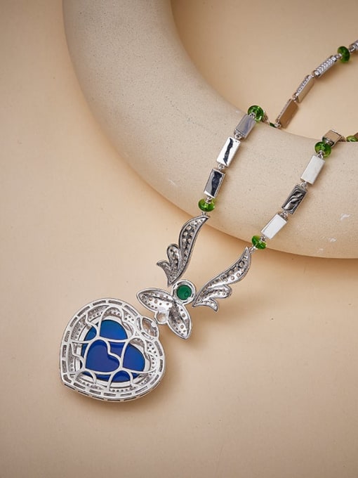 L.WIN Brass Cubic Zirconia Heart Luxury Necklace 3