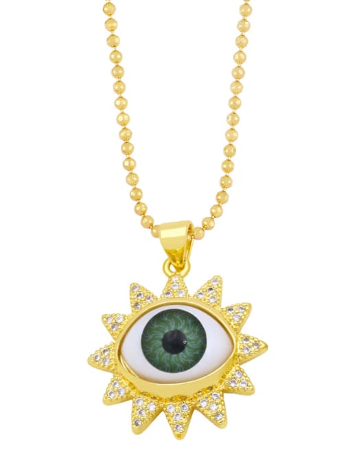 CC Brass Rhinestone Enamel Evil Eye Vintage Necklace 3