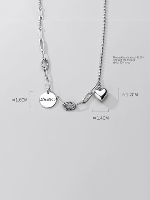 Rosh 925 Sterling Silver retro geometric chain round brand Pendant Necklace 3