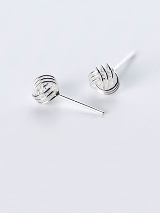 Rosh 925 Sterling Silver Hollow Round Ball Minimalist Stud Earring 0
