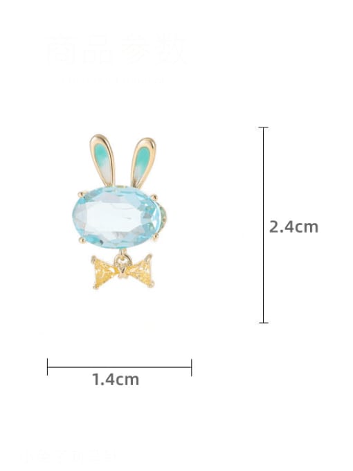 Luxu Brass Cubic Zirconia Rabbit Cute Brooch 3