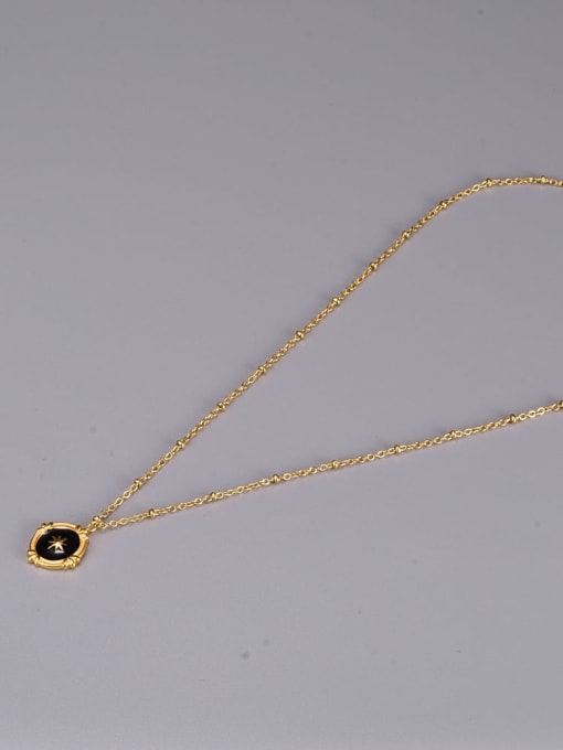 A TEEM Titanium Steel Enamel Star Vintage Necklace 3