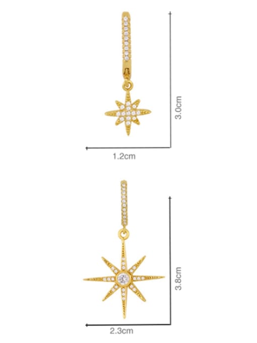 CC Brass Cubic Zirconia Star Classic Drop Earring 3